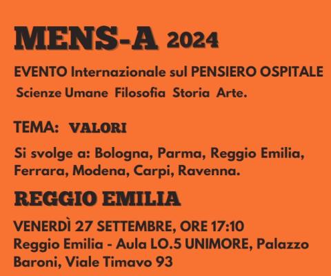 MENS-A 2024 - EVENTO Internazionale sul PENSIERO OSPITALE - Scienze Umane Filosofia Storia Arte